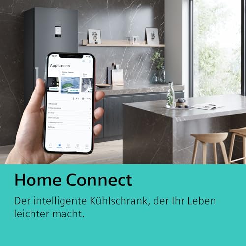 SIEMENS (KF96IAPEA) iQ500 NoFrost Smarter French-Door Kühlschrank: Eis- und Wasserspender, Anti-Fingerprint