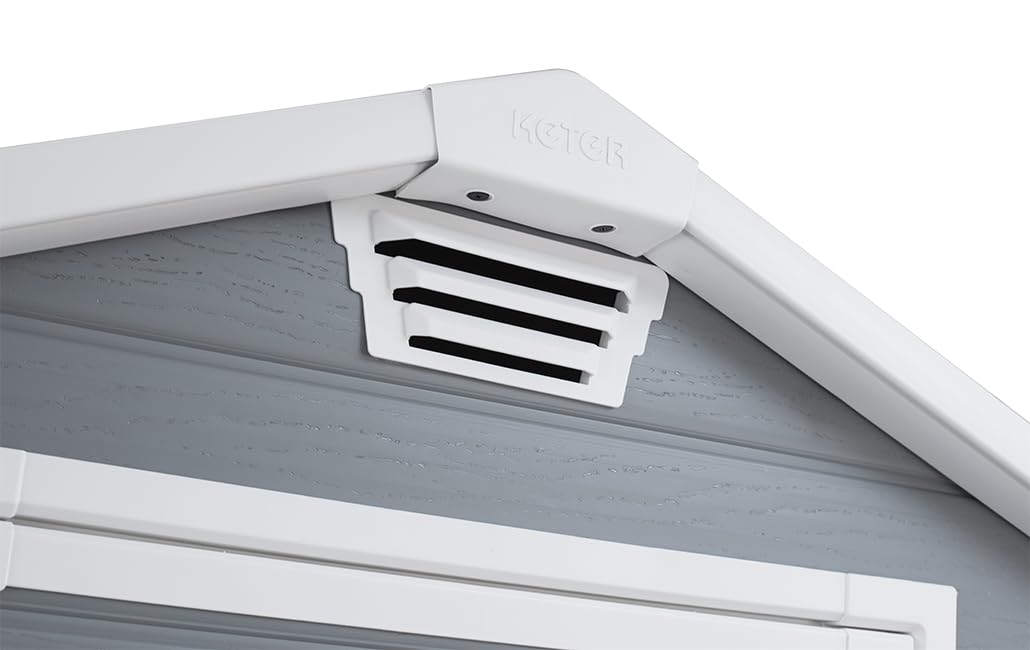 Keter Manor Gartenhaus (4x3) auch für kleine Gärten: Wetterfest, Kunststoff, Grau