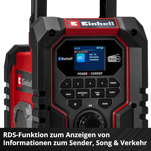 Einhell Cordless Construction Site Radio (TE-CR 18) Li DAB+/FM/BT - Solo Power X-Change without battery