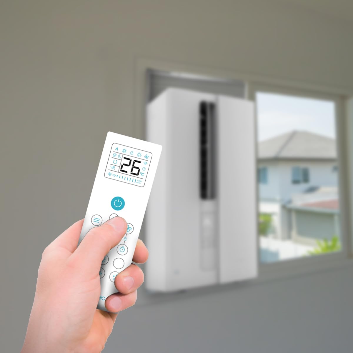 Cecotec window air conditioner with remote control: 9000 BTU, touch control and LED display