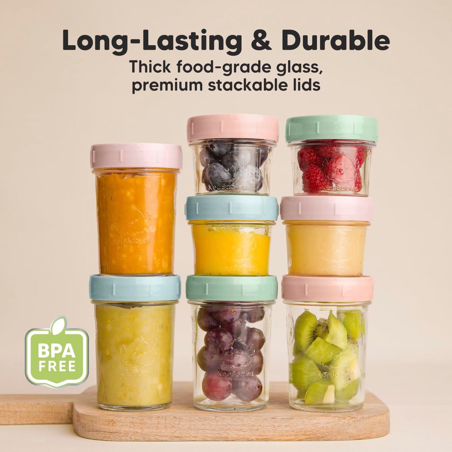 Baby Food Freezing Containers Made of Glass (8 Pack) - Baby Food Storage