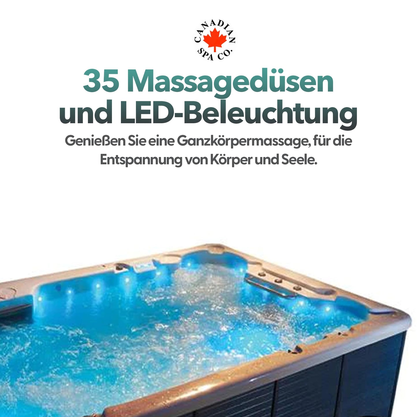CANADIAN SPA CO. 'Winnipeg' UV Hot Tub Whirlpool for 6 people: 35 massage jets, LED, aromatherapy, Bluetooth