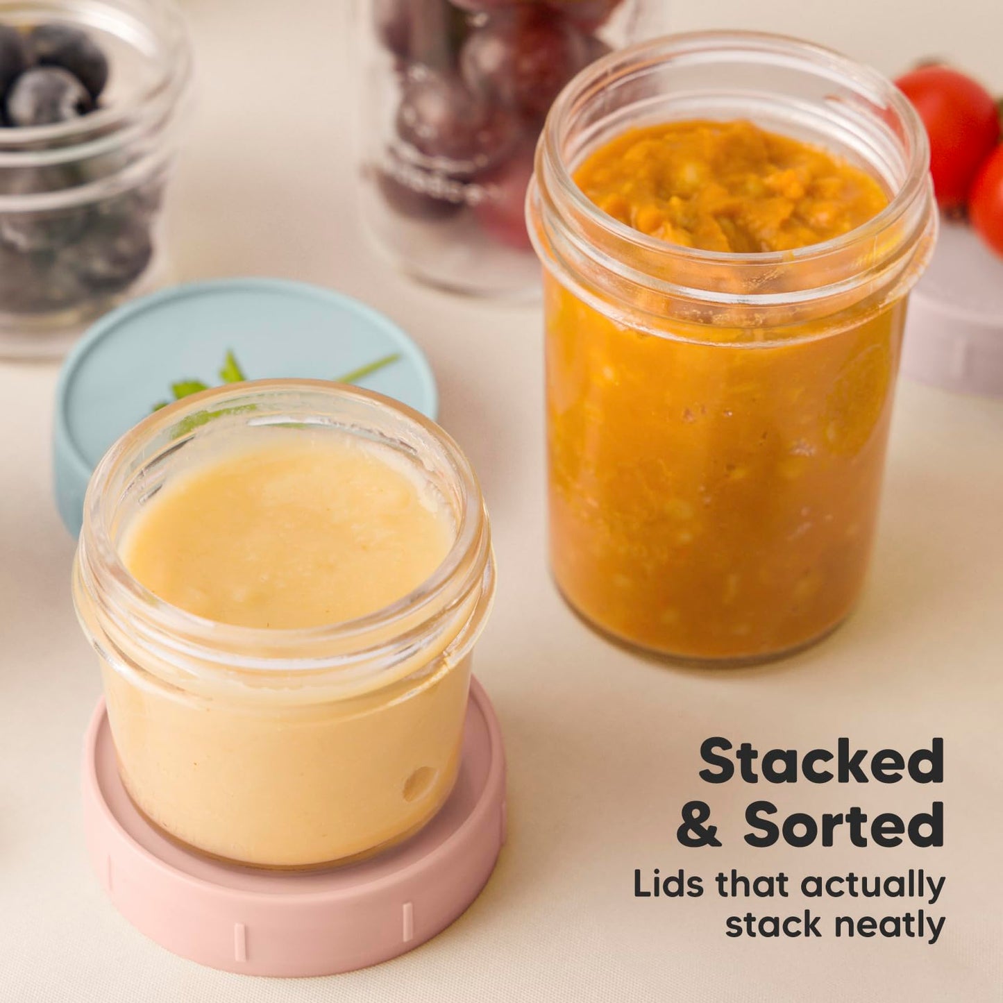 Baby Food Freezing Containers Made of Glass (8 Pack) - Baby Food Storage