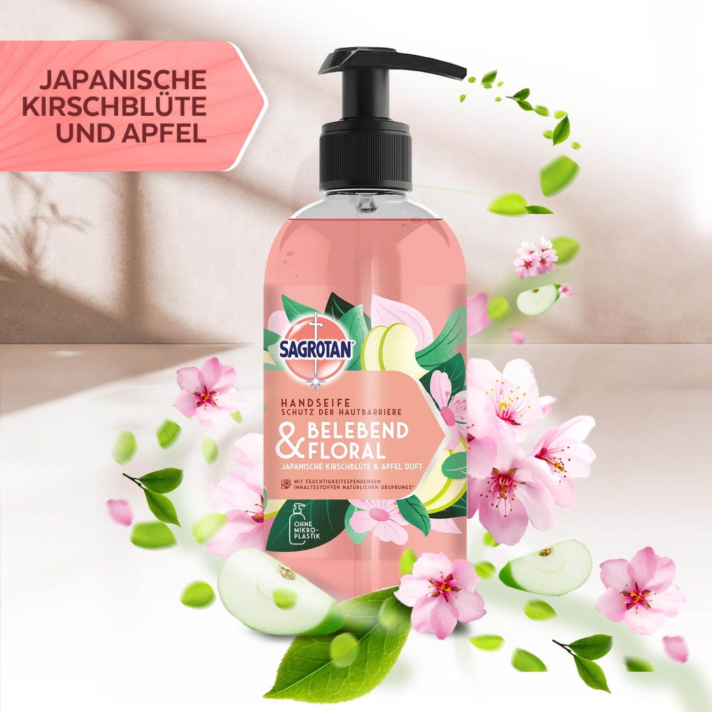 SAGROTAN Hygiene Soap Invigorating and Floral (5x300ml) Hand Soap