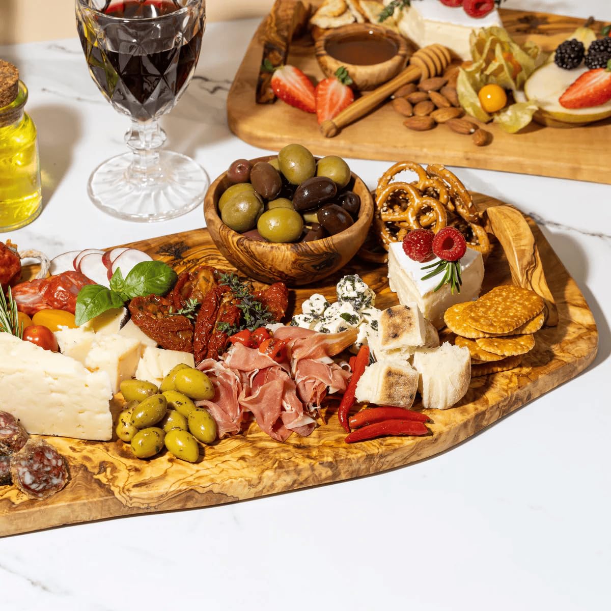 SOLTAKO 100% Handmade Olive Wood Gift Set: Ideal for tapas and snack bundles