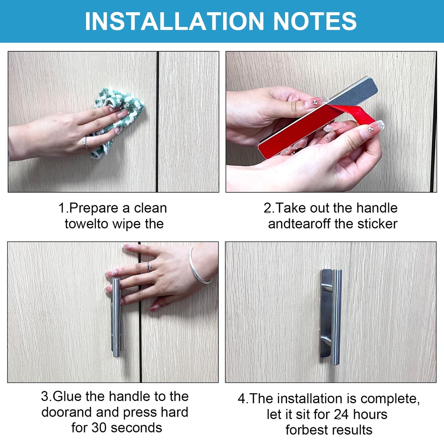 AOROPS Self-adhesive Door Handles | Stylish & practical solution without drilling