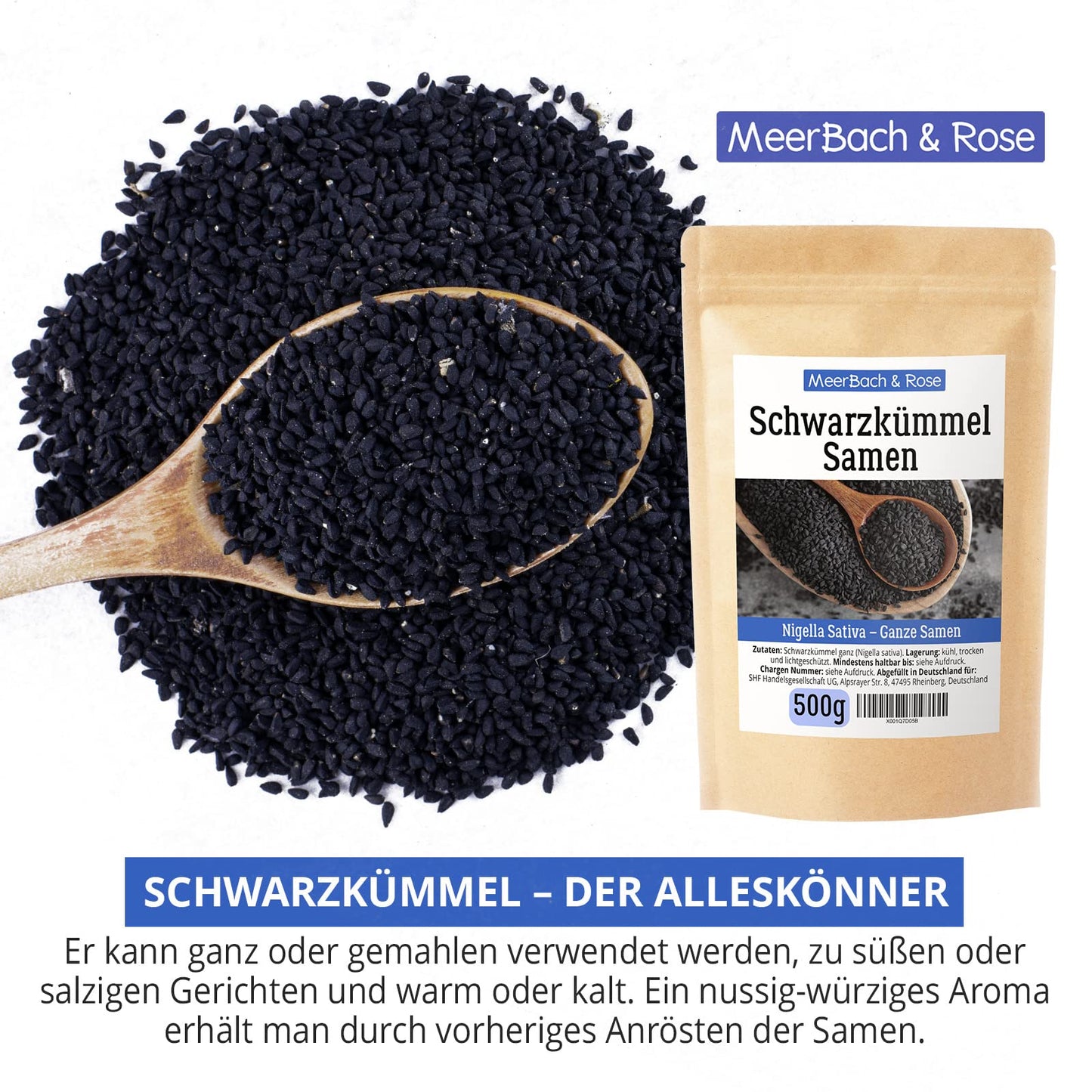 Black cumin whole seeds (500g): Nigella Sativa, the all-rounder in your kitchen