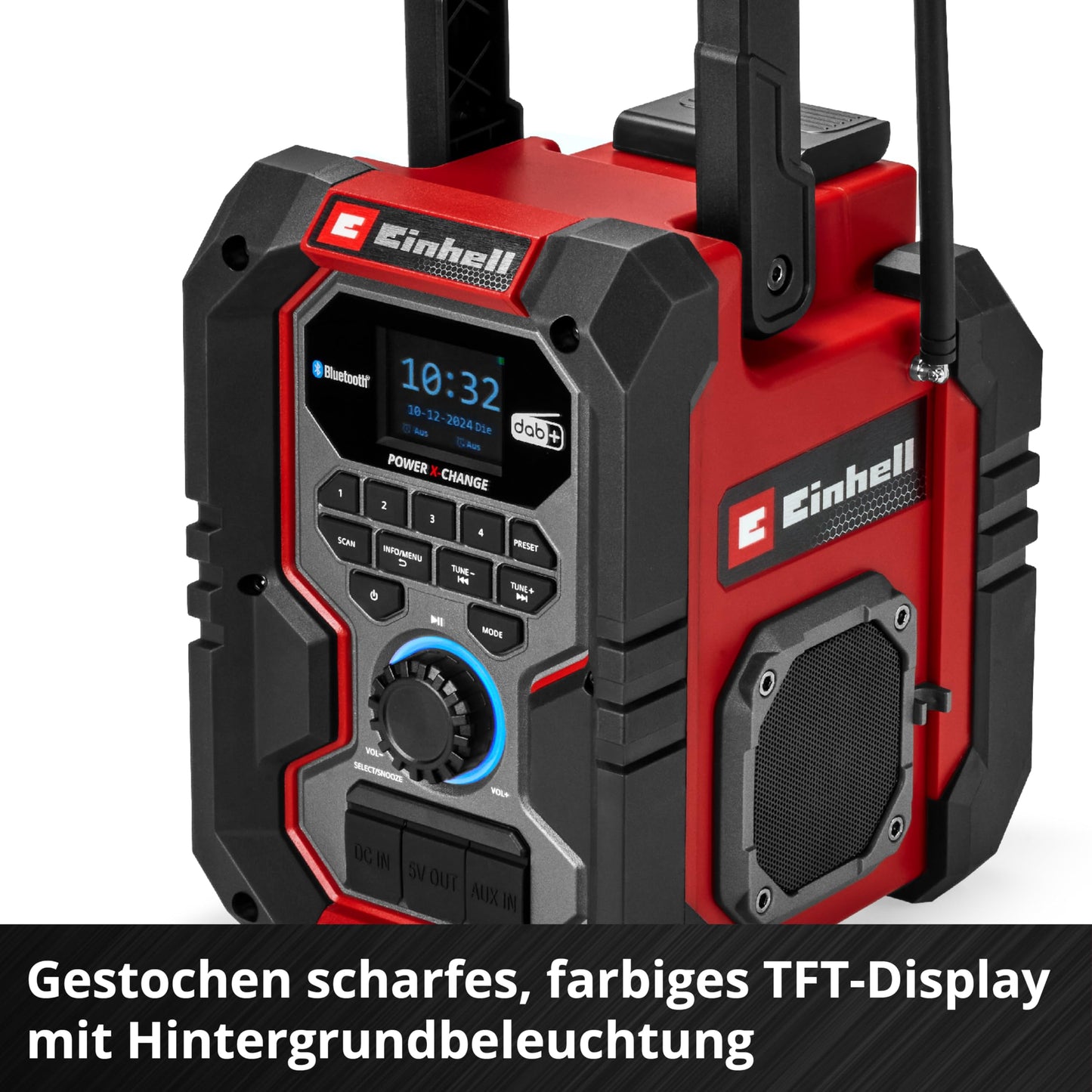 Einhell Cordless Construction Site Radio (TE-CR 18) Li DAB+/FM/BT - Solo Power X-Change without battery