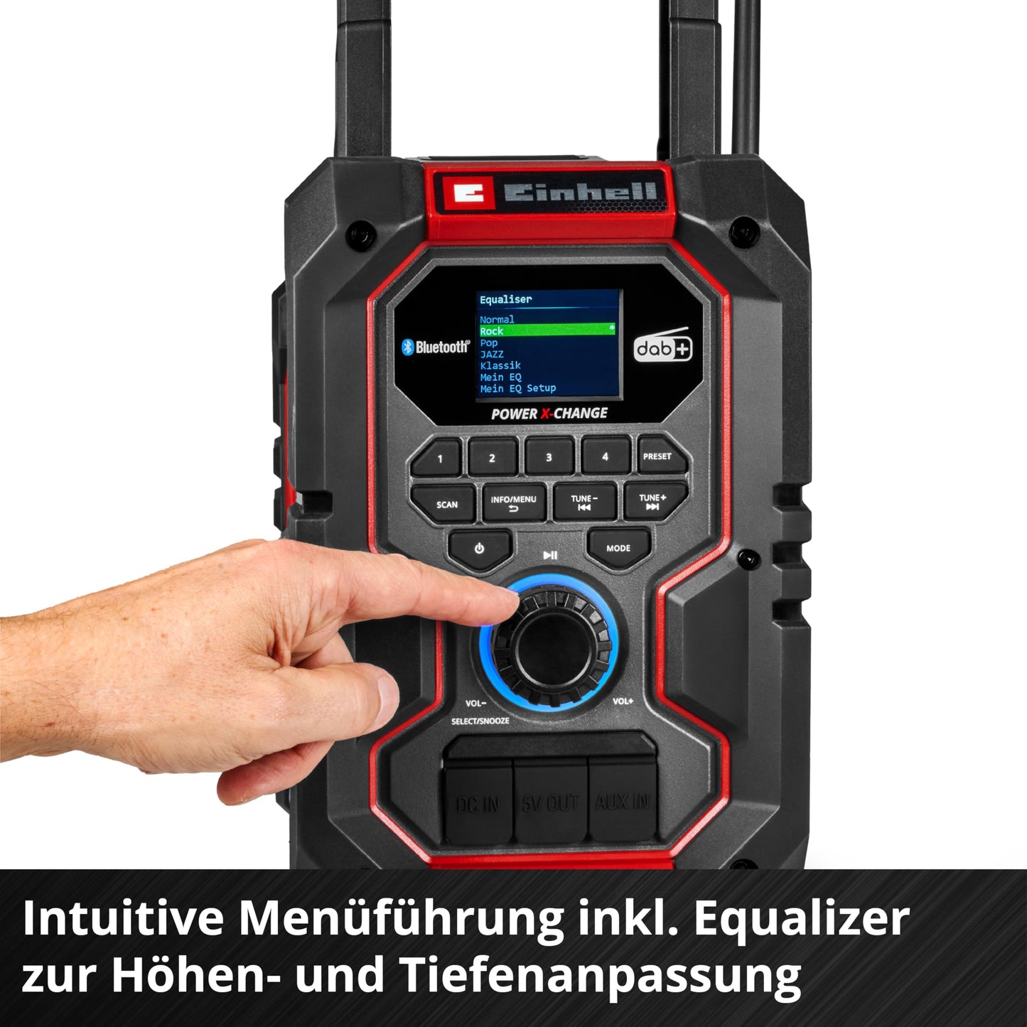 Einhell Cordless Construction Site Radio (TE-CR 18) Li DAB+/FM/BT - Solo Power X-Change without battery