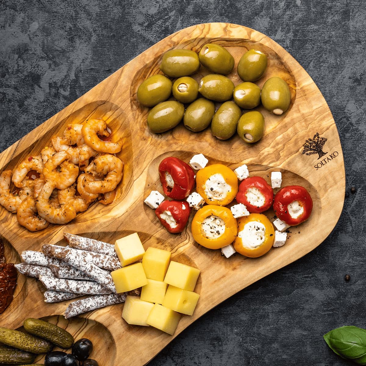 SOLTAKO 100% Handmade Olive Wood Gift Set: Ideal for tapas and snack bundles