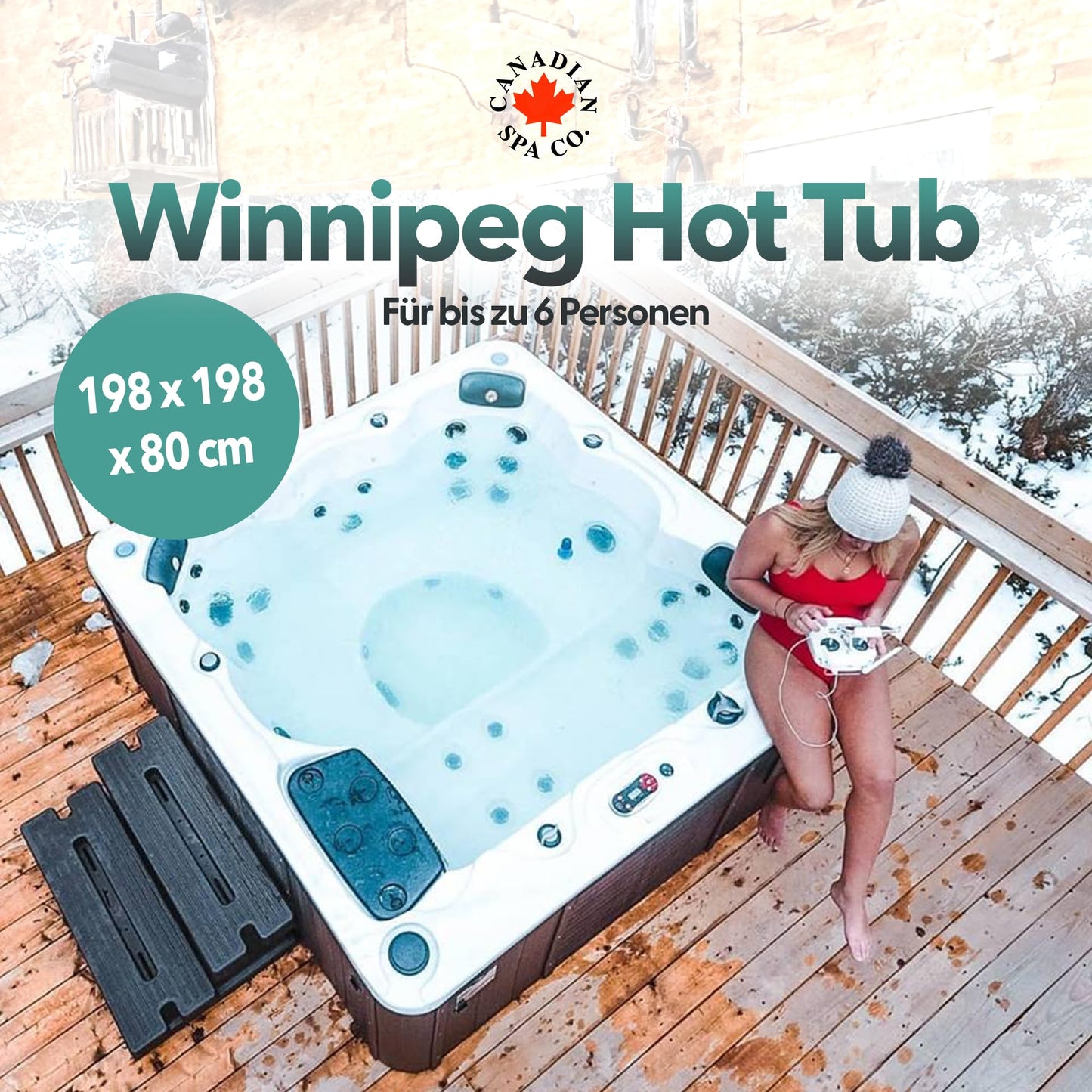 CANADIAN SPA CO. 'Winnipeg' UV Hot Tub Whirlpool for 6 people: 35 massage jets, LED, aromatherapy, Bluetooth