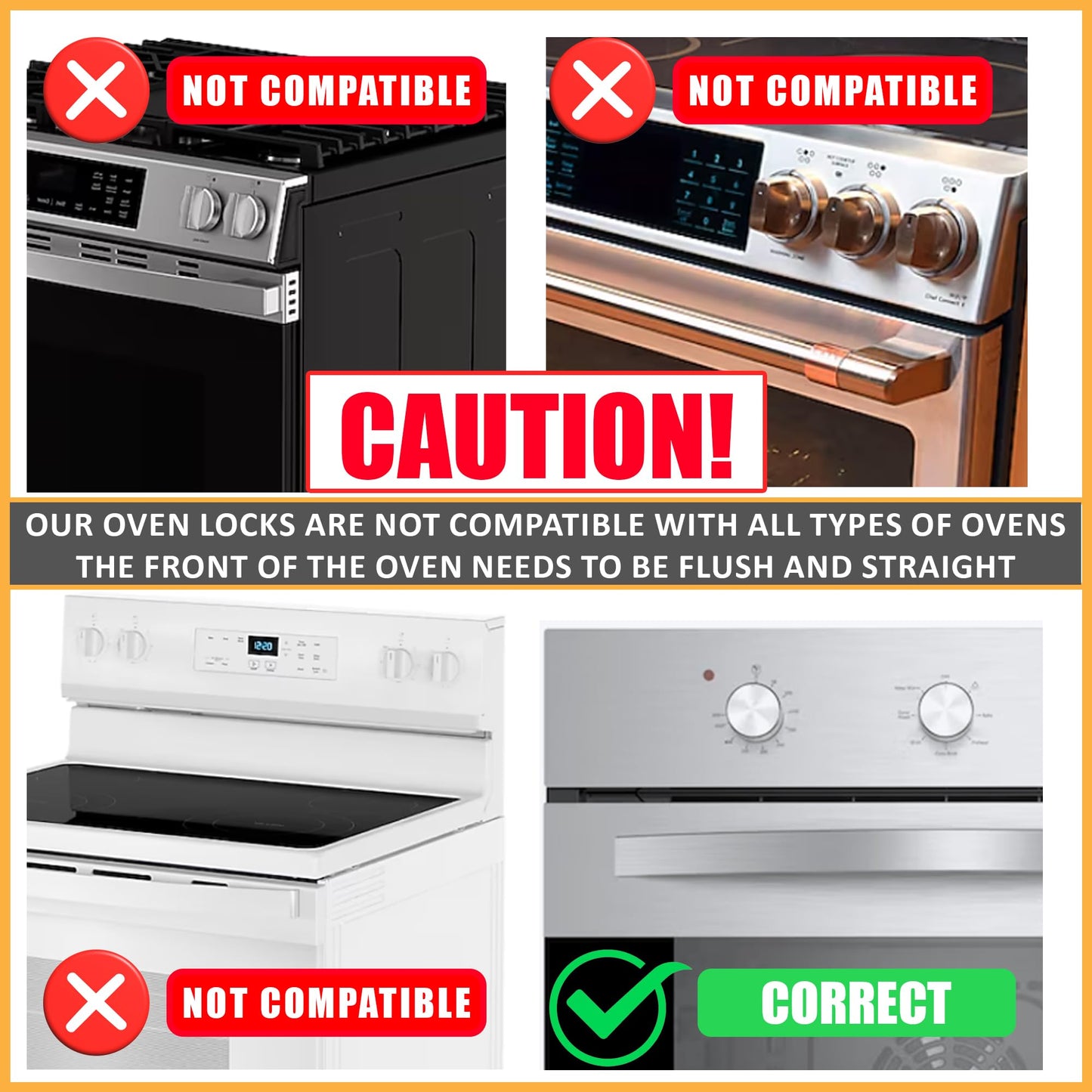 BeeGo® Oven Child Safety Lock for Babies & Toddlers: Easy Installation (Black)