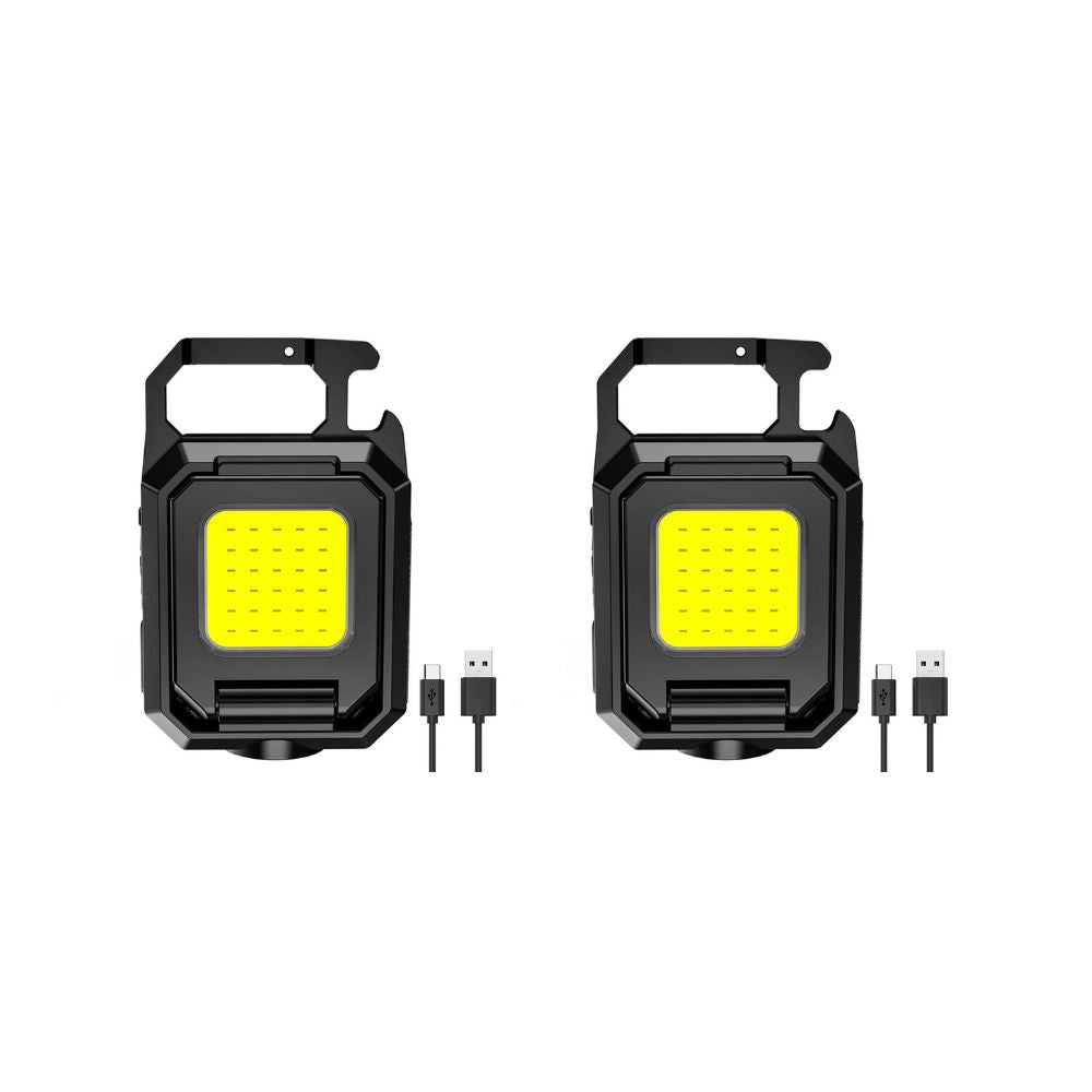 COB Keychain Triple-LED Flashlight Ultra Version | 6-in-1 Multifunctional: USB Rechargeable