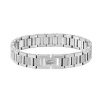 Lacoste 'METROPOLE' stainless steel bracelet for men decorated with petit piqué pattern