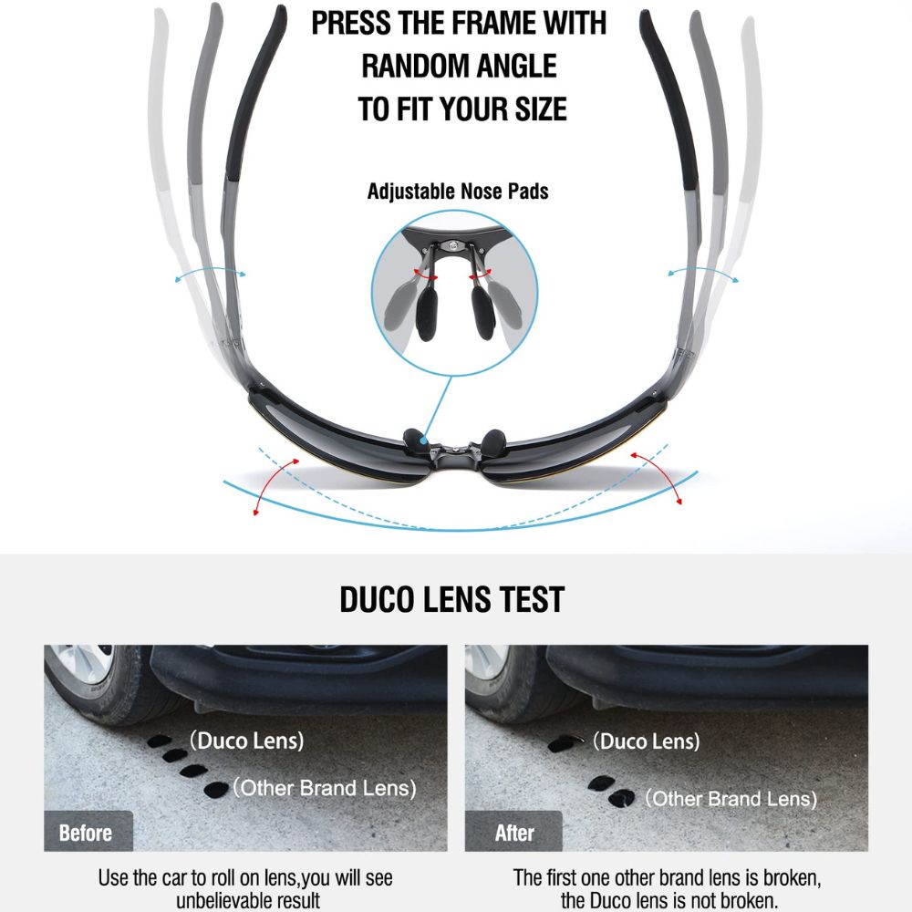 Duco '8177SDE-11' polarisierte Sonnenbrille für Herren: 100% UV400, Unzerbrechlich