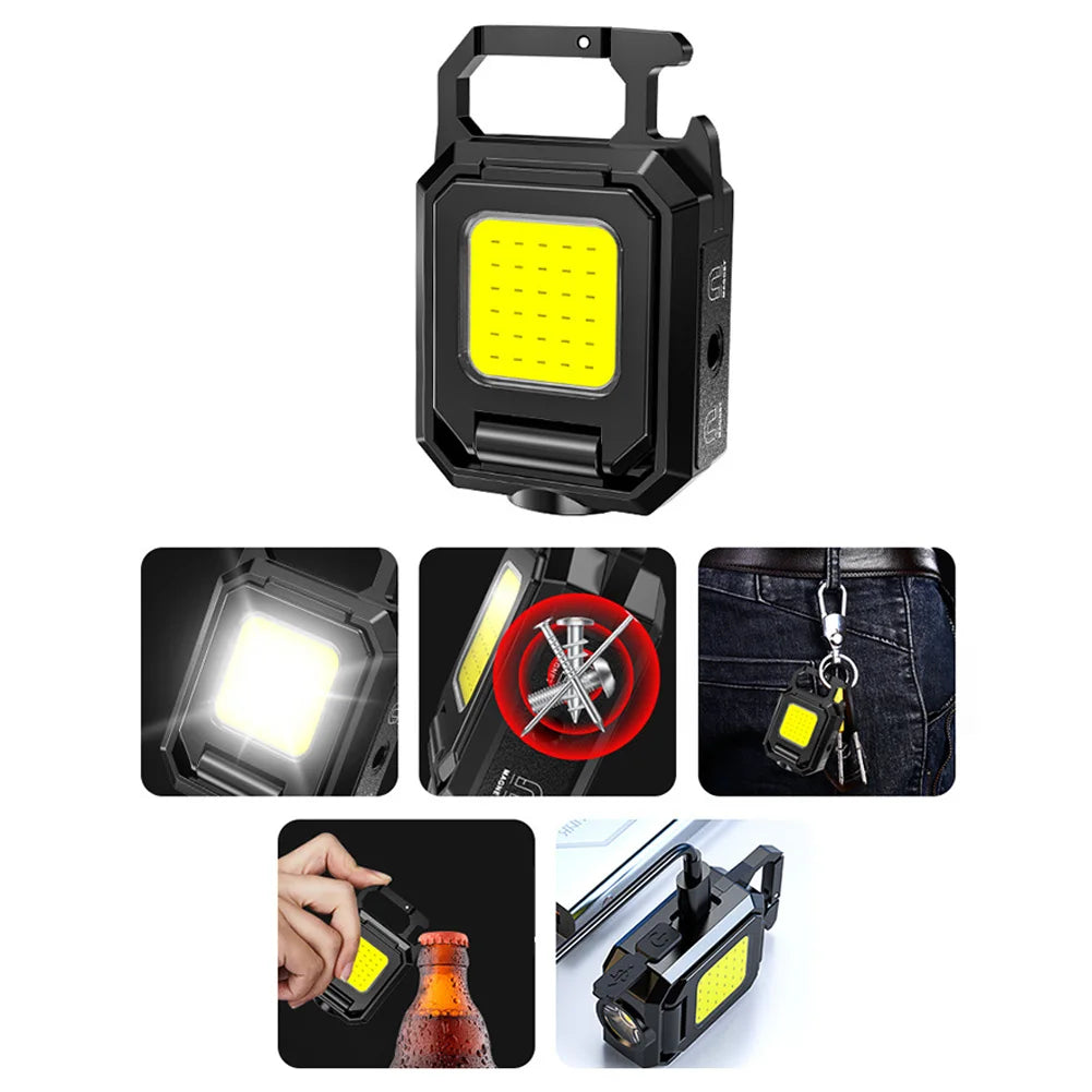 COB-Schlüsselbund Triple-LED Taschenlampe Ultra Version | 6-in-1 Multifunktional: USB Wiederaufladbar1