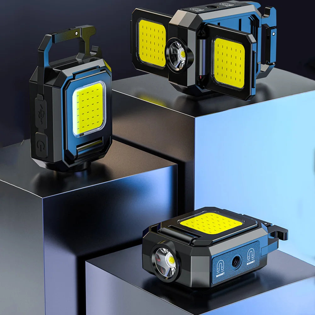 COB-Schlüsselbund Triple-LED Taschenlampe Ultra Version | 6-in-1 Multifunktional: USB Wiederaufladbar3