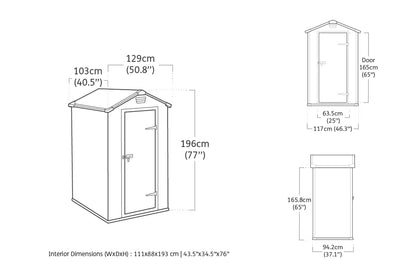 Keter Manor Gartenhaus (4x3) auch für kleine Gärten: Wetterfest, Kunststoff, Grau