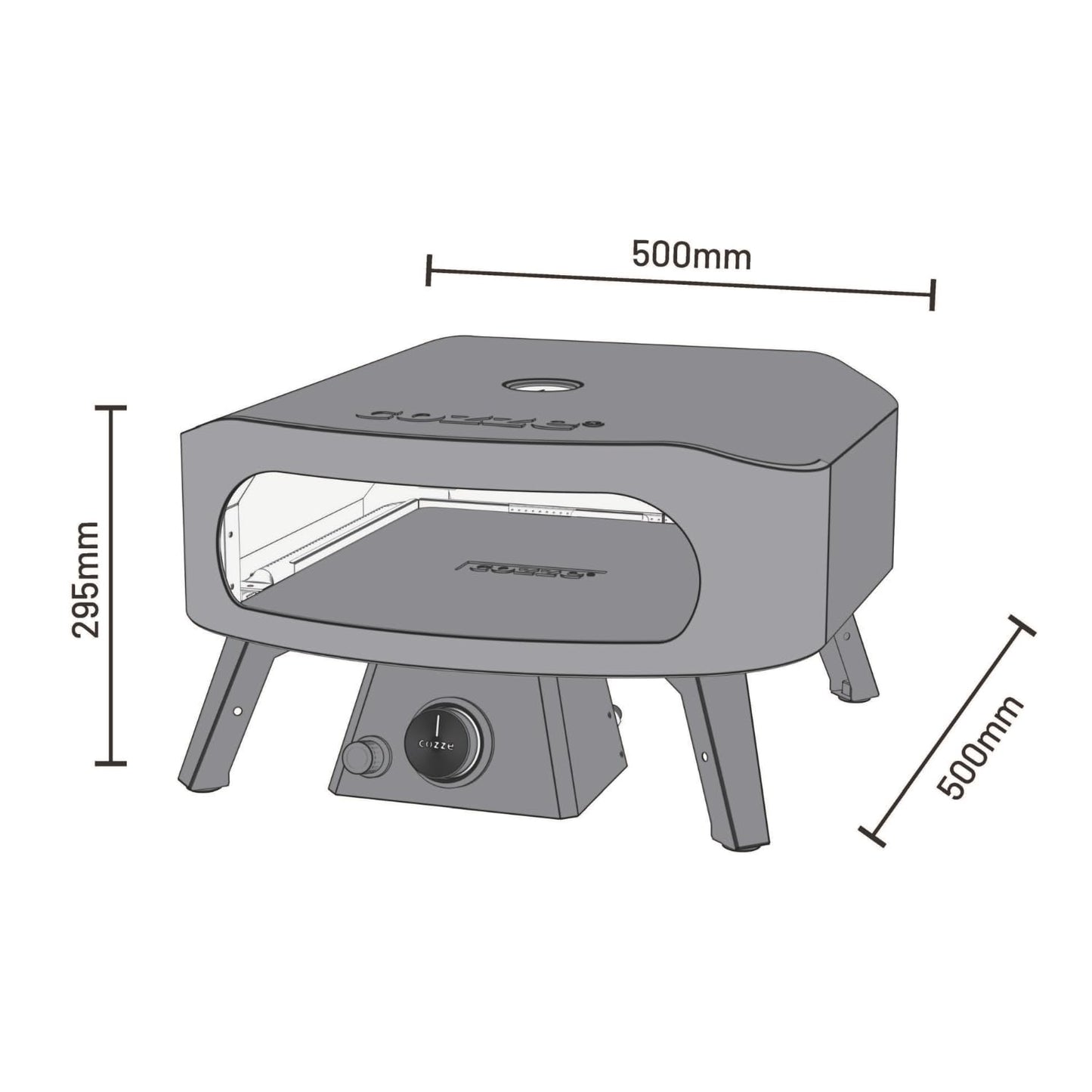 COZZE Mini Gas-Pizzaofen (50mbar) mit Regulator für kleine Pizzen