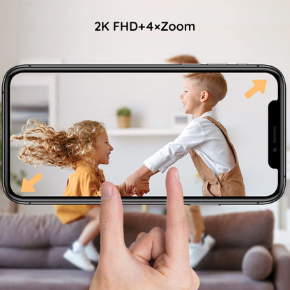 BOIFUN baby monitor with 2 cameras &amp; app control: 2K HD, 4× zoom, sound detection