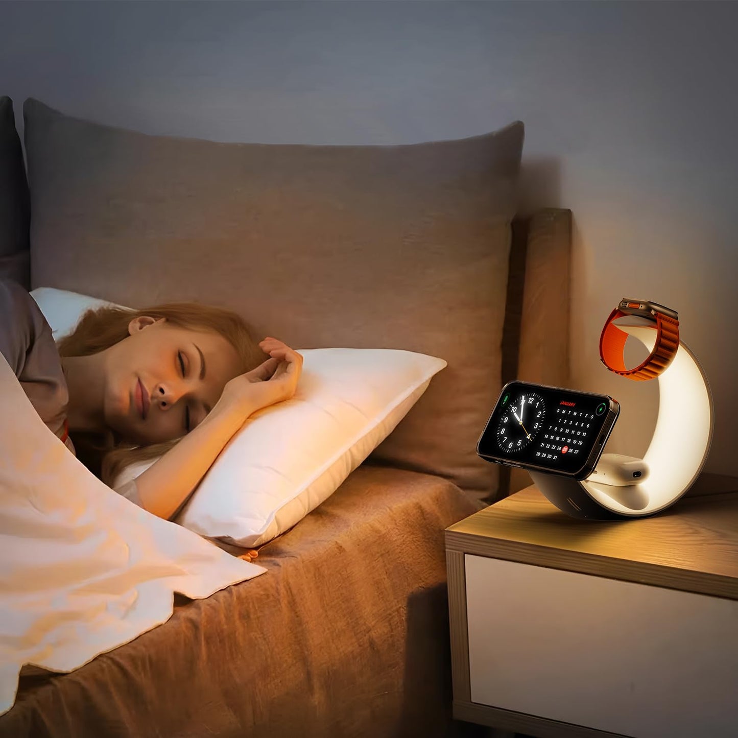 3-in-1 charging station with RGB light for iPhone, Watch &amp; AirPods