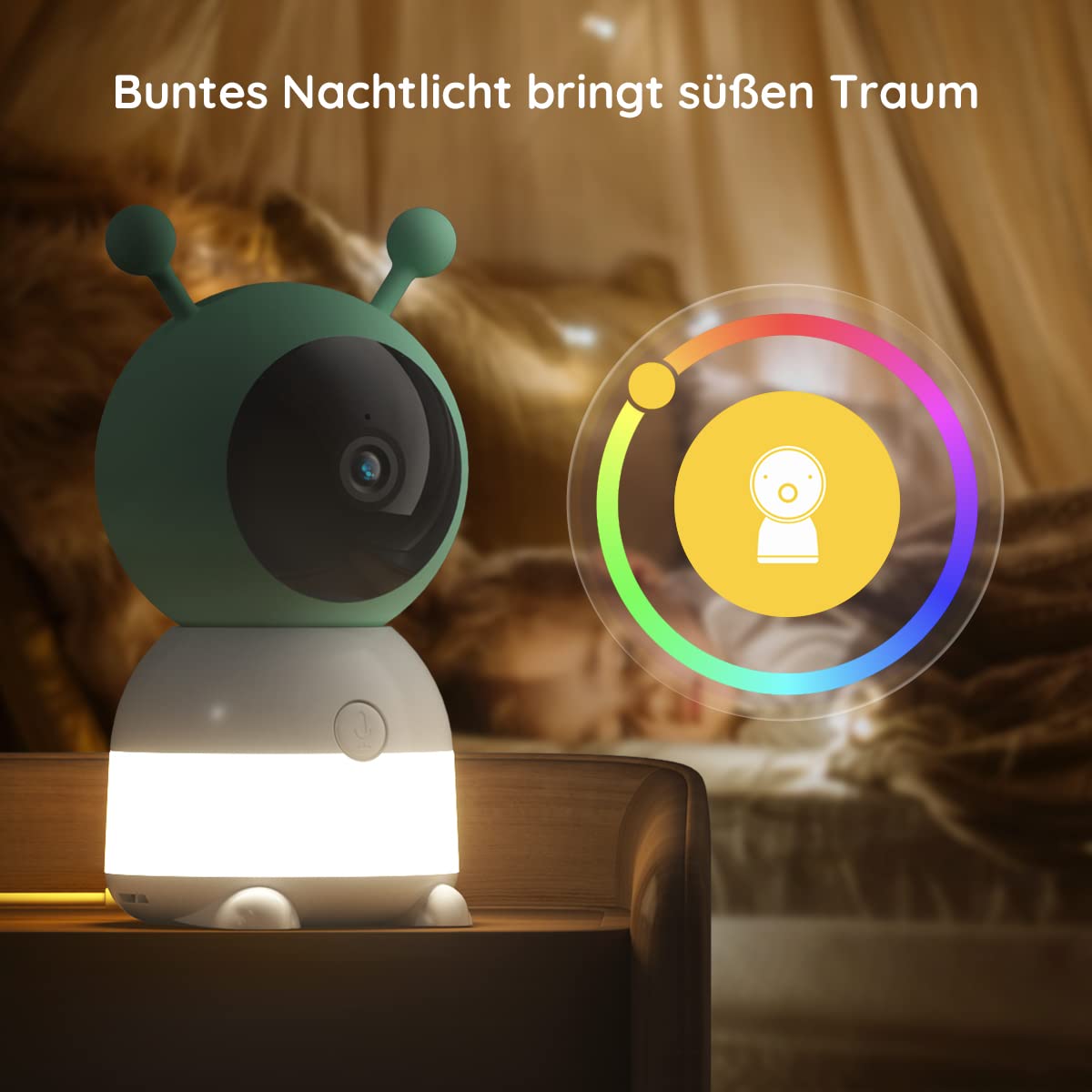 BOIFUN baby monitor with 2 cameras &amp; app control: 2K HD, 4× zoom, sound detection