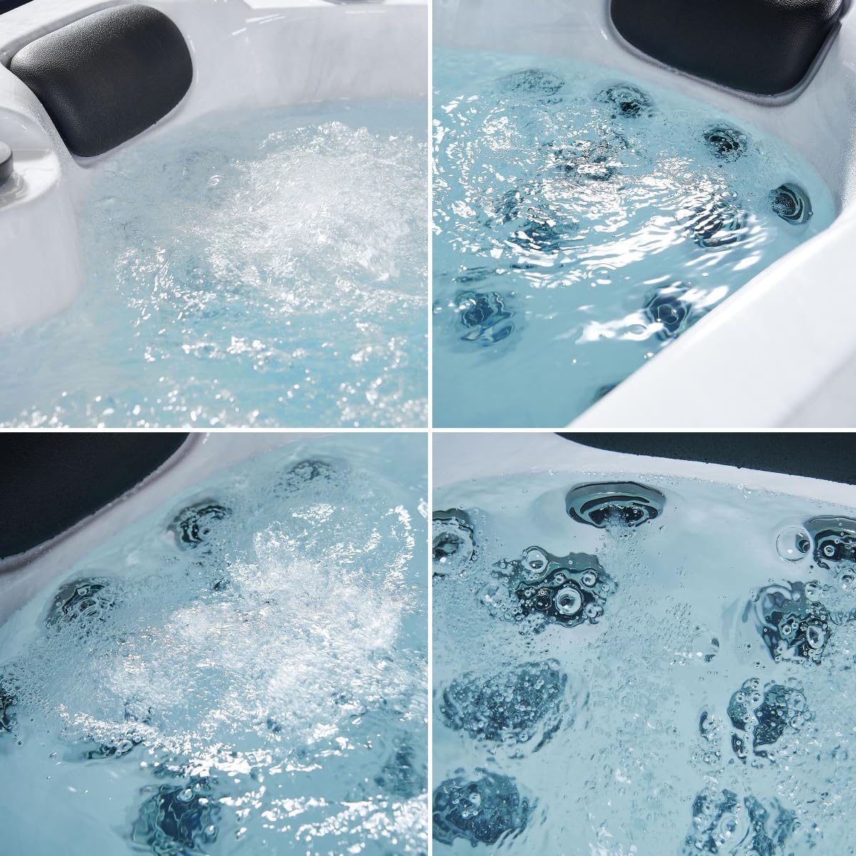 Outdoor-Whirlpool 'BERLIN' für 3 Personen inkl. Thermoabdeckung & LED: 31-Massagedüsen