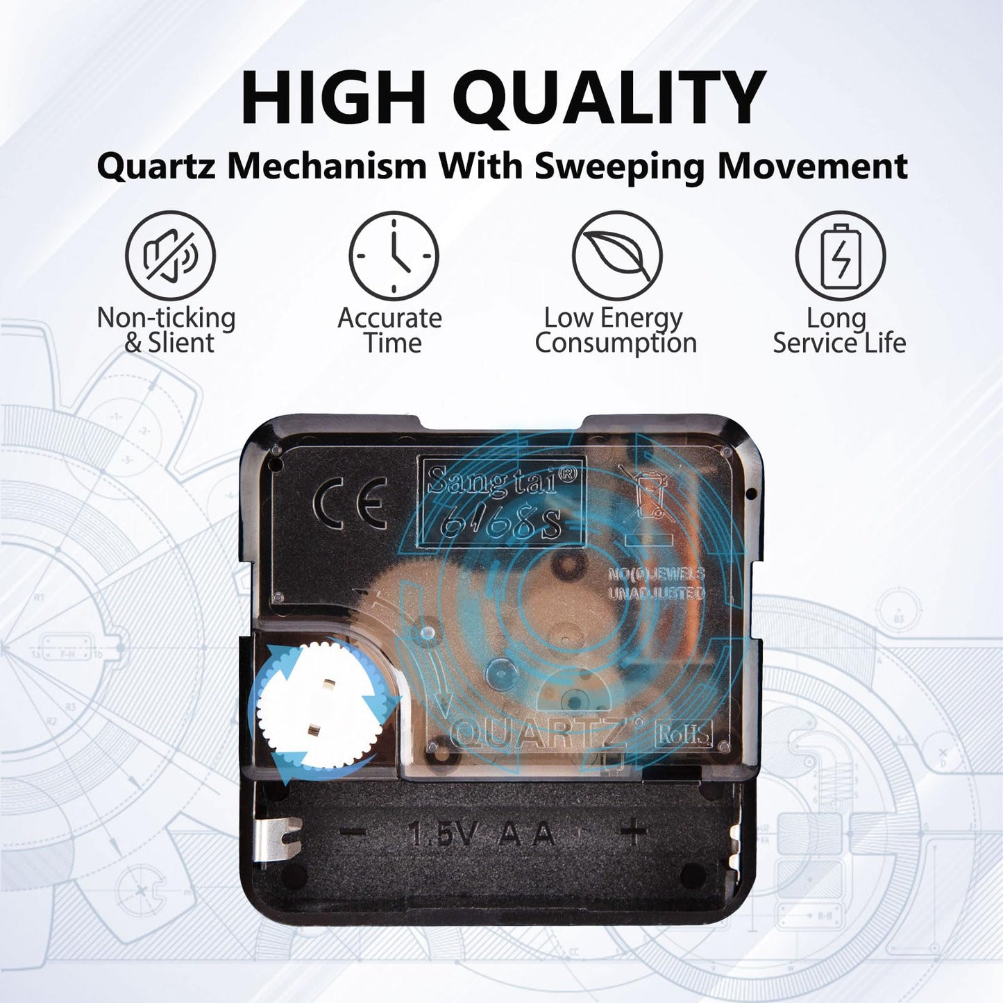 VINILITE Leuchtende Nachtlicht-Wanduhr (30cm) ohne Tickgeräusche: Batteriebetrieben für Wohnzimmer, Schlafzimmer, Büro