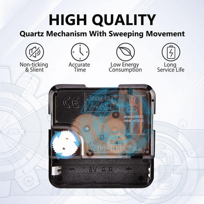 VINILITE Leuchtende Nachtlicht-Wanduhr (30cm) ohne Tickgeräusche: Batteriebetrieben für Wohnzimmer, Schlafzimmer, Büro