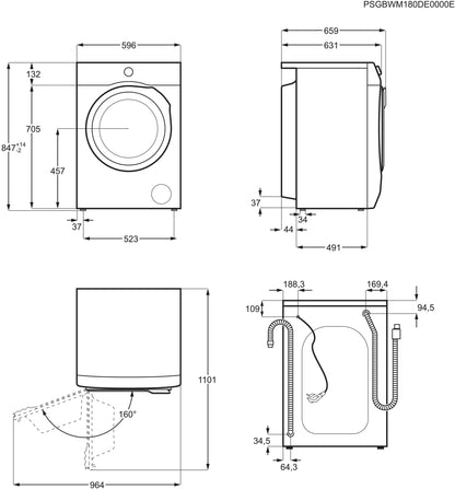 AEG Serie 6000 mit ProSense® (L6AMZ49FL) Waschmaschine (9kg): Leise, Mengenautomatik