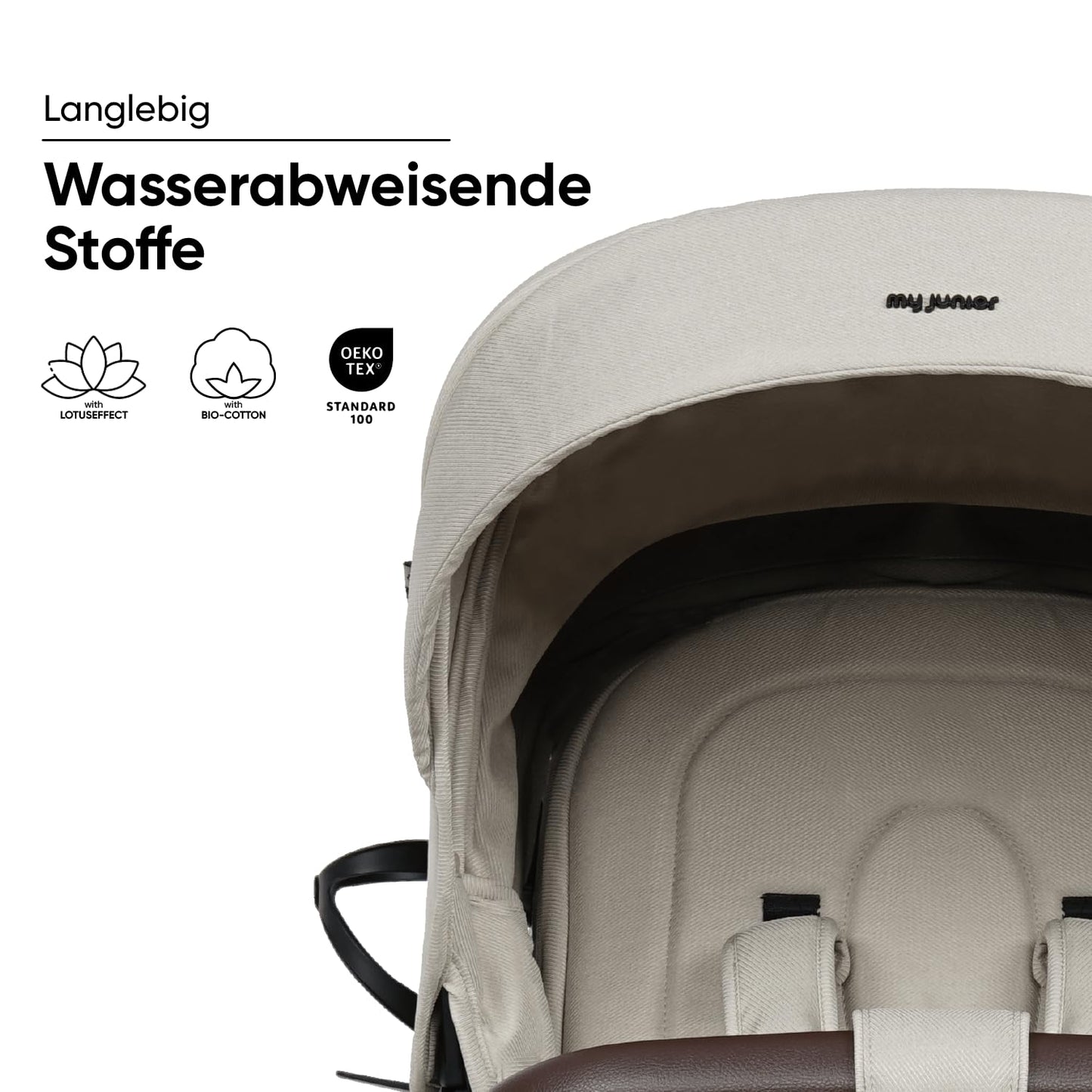 my junior® PLIA² | großer Komfortbuggy mit Luftkammerreifen inkl. Getränkehalter + Tragegurt
