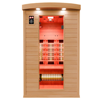 Dewello® Infrarotsauna 'Hyder' (115x105cm) für 1-2 Personen aus Hemlock-Holz, LED, Bluetooth