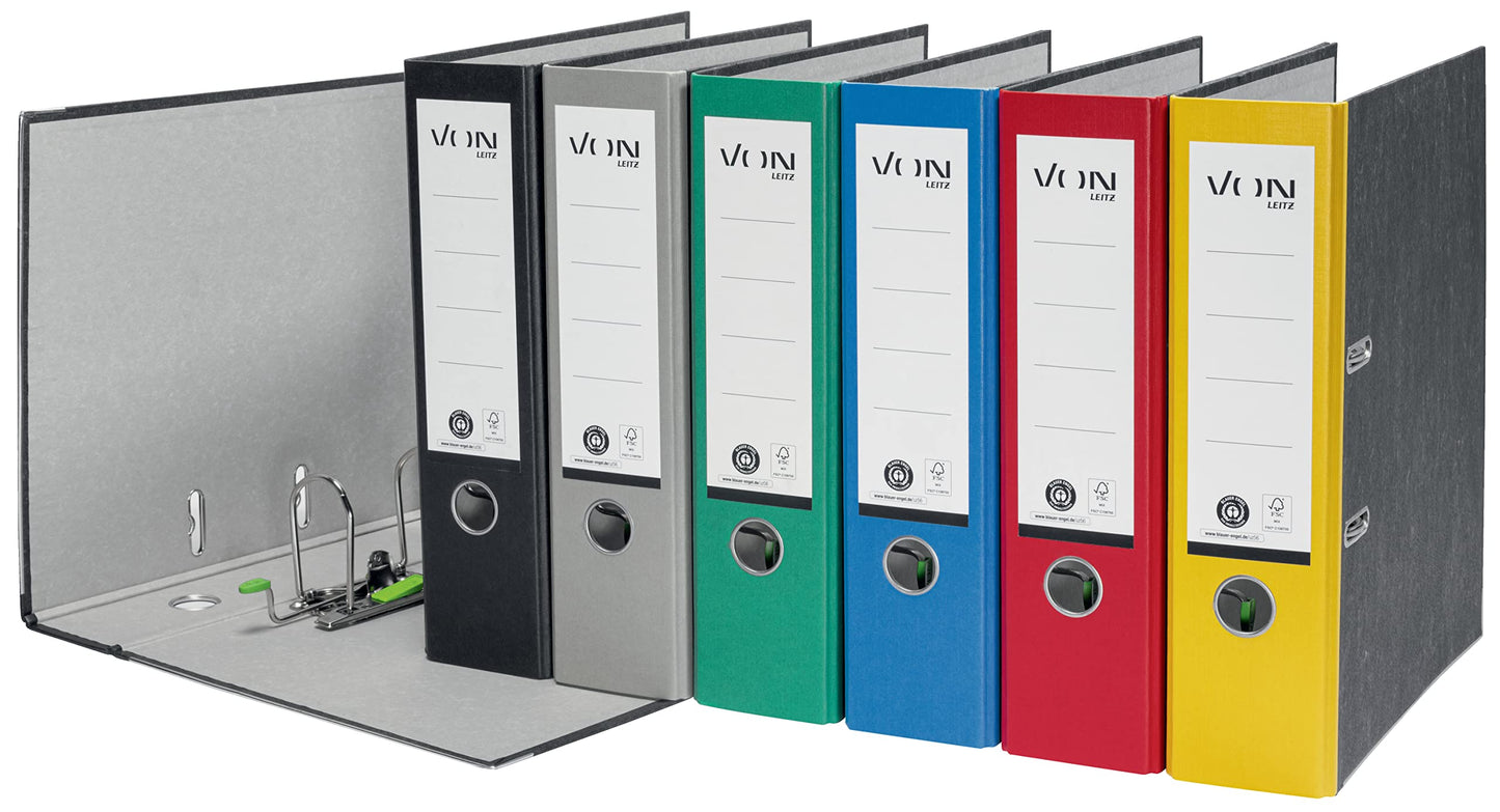 VON Leitz A4-Ordner (10er-Pack): 100% Recyclingpapier, FSC-zertifiziert für Schule, Zuhause