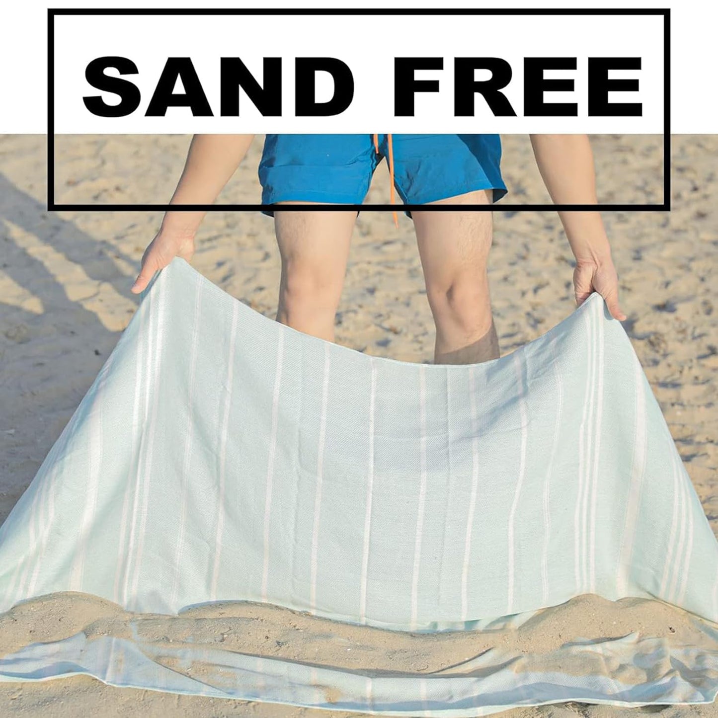 Strandtuch XXL für Damen und Herren: Hamamtuch aus türkischer Baumwolle, Schnelltrocknend