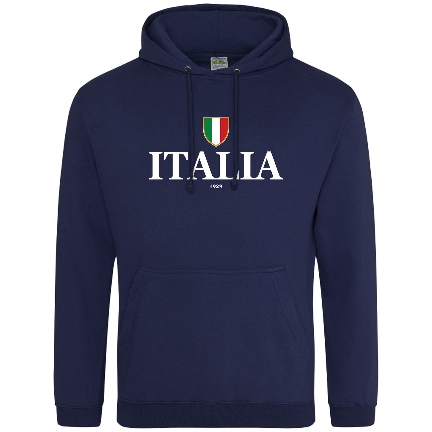 ITALIA Herren Kapuzenpullover mit italienische Flagge in Königsblau