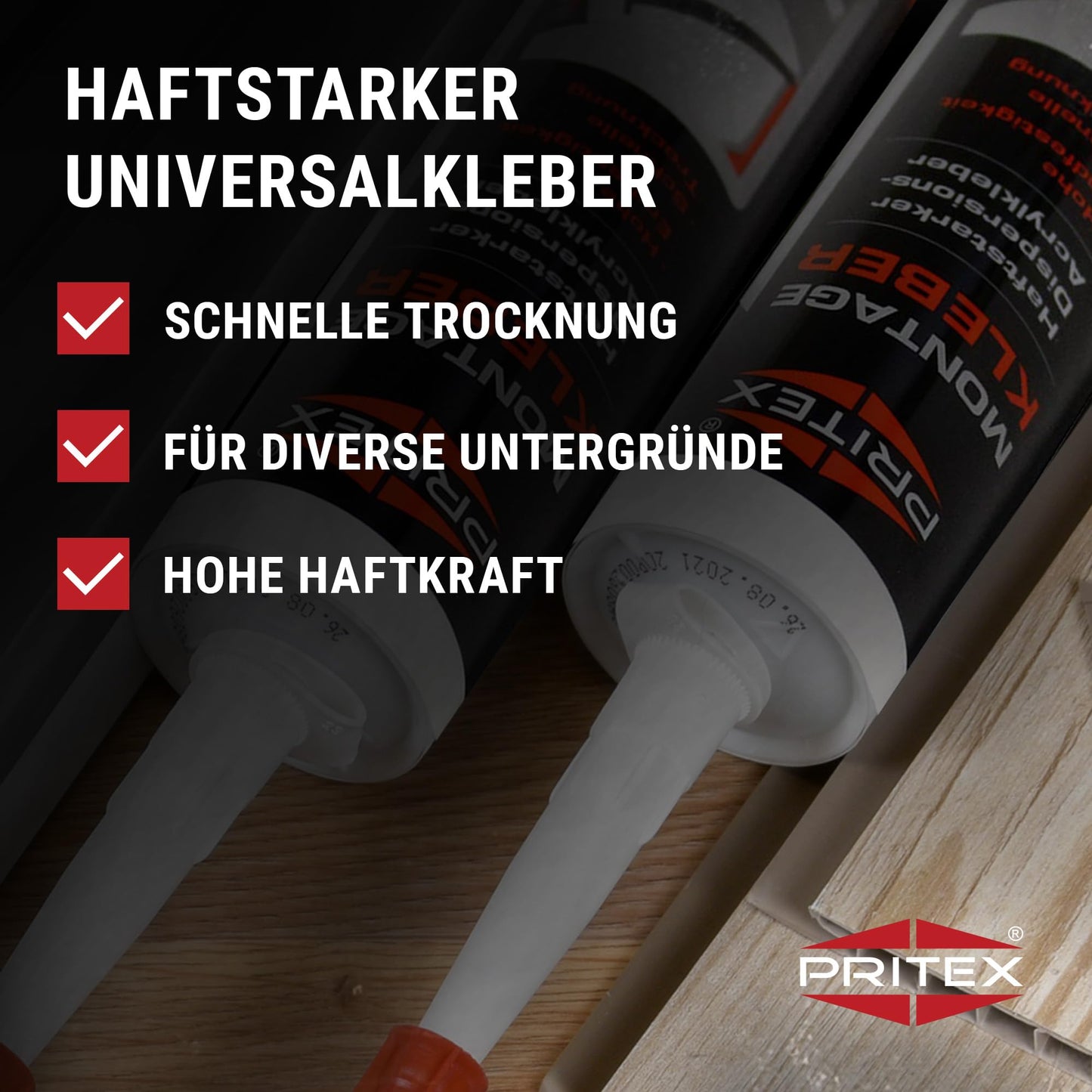 PRITEX Profi Montagekleber (10x 300ml): Haftstarker Universalkleber für Innen