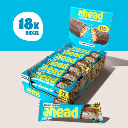 AHEAD Keto Bars: Coconut Almond (18x 35g) | Low-carb bars with no added sugar
