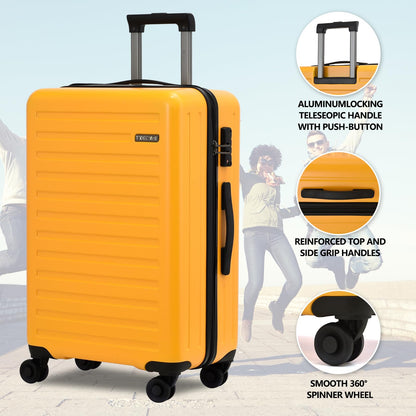 TYDECKARE hard-shell travel suitcase set (2 pieces) with front opening, TSA lock | Orange