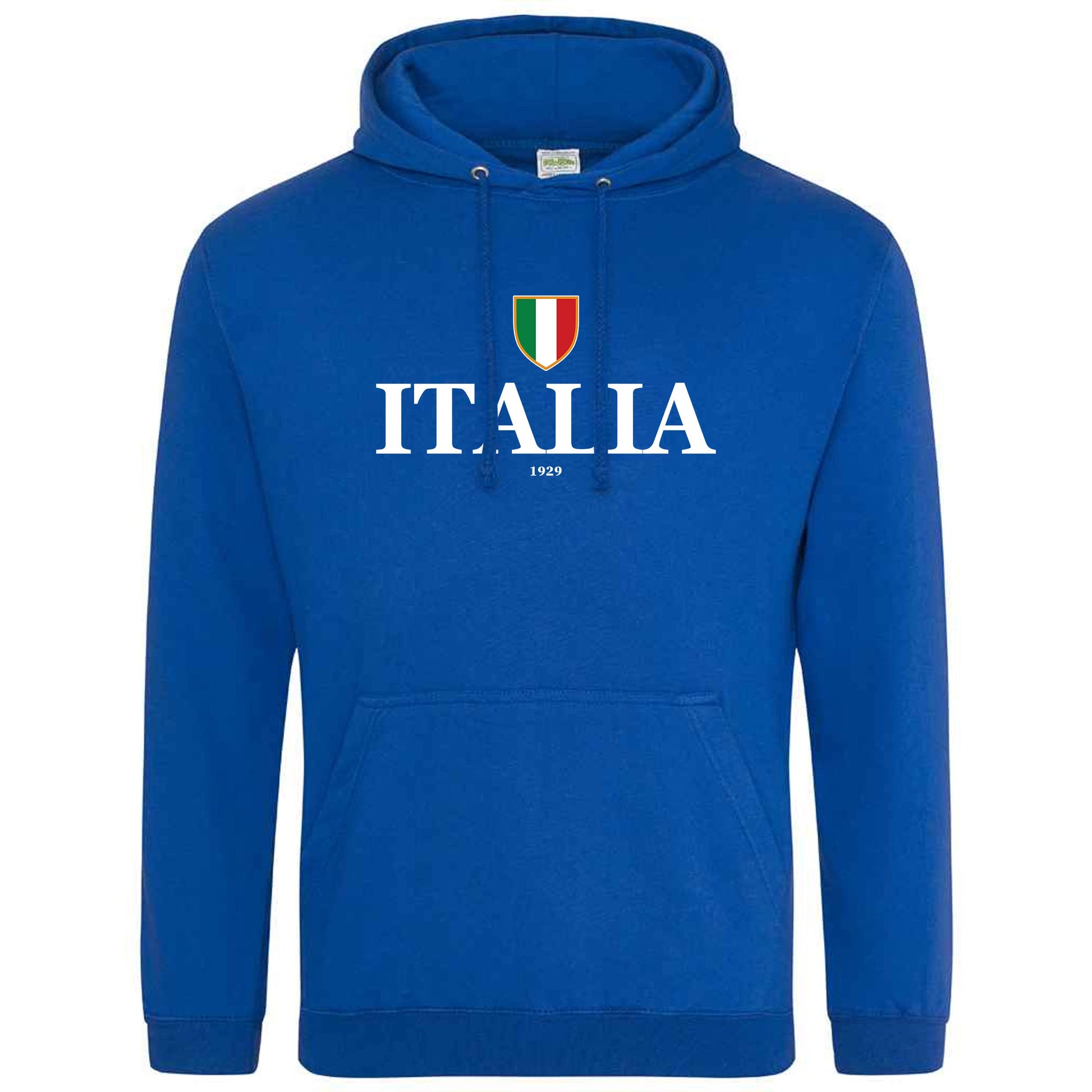 ITALIA Herren Kapuzenpullover mit italienische Flagge in Königsblau