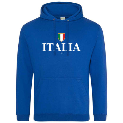 ITALIA Herren Kapuzenpullover mit italienische Flagge in Königsblau