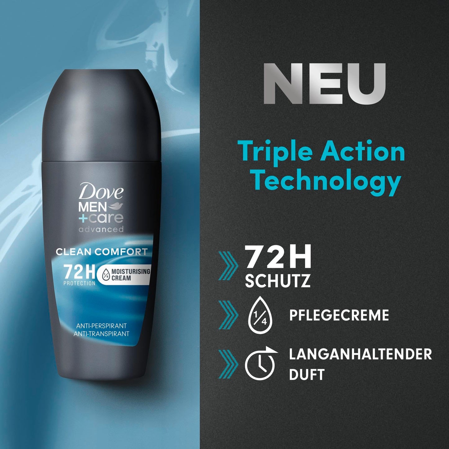 Dove MEN+care advanced 'Clean Comfort' Anti Transpirant Roll-On (6x50ml)