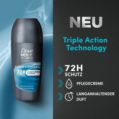 Dove MEN+care advanced 'Clean Comfort' Anti Transpirant Roll-On (6x50ml)