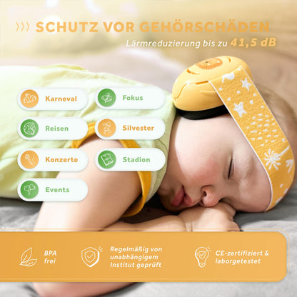 Schallwerk® Mini+ Ohrenschützer für Kleinkinder (Lion Yellow): Lärmschutz Kopfhörer für Baby, Kinder