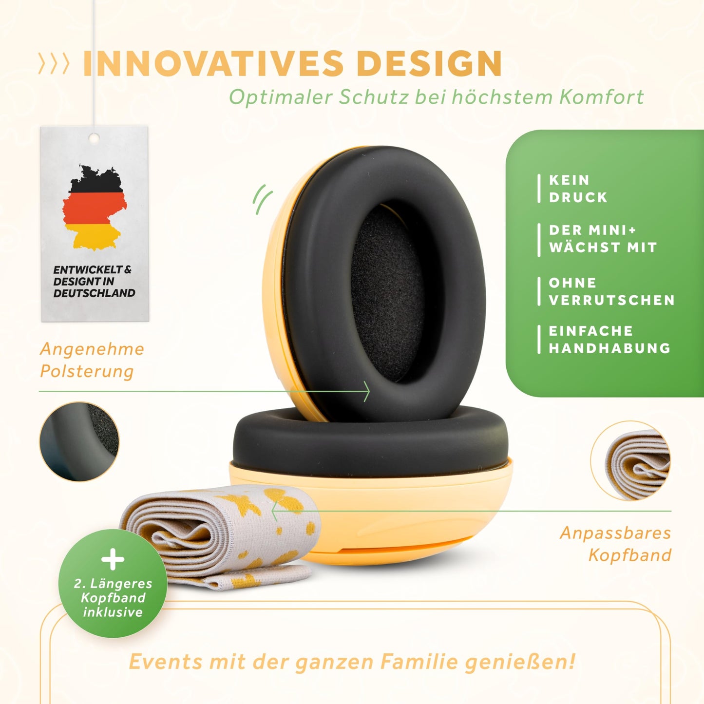 Schallwerk® Mini+ Ohrenschützer für Kleinkinder (Lion Yellow): Lärmschutz Kopfhörer für Baby, Kinder