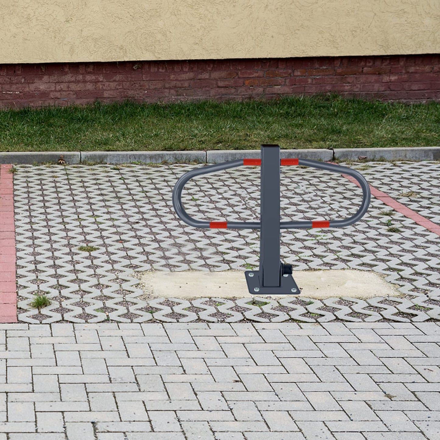 FIVMEN Verzinktes Parkplatzsperre | Klappbar mit Schlüsseln und Reflektierende Aufkleber