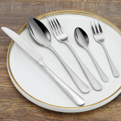 BEWOS Essbesteck-Set für 6 Personen (30-teilig): Spiegelpoliert, Spülmaschinenfest