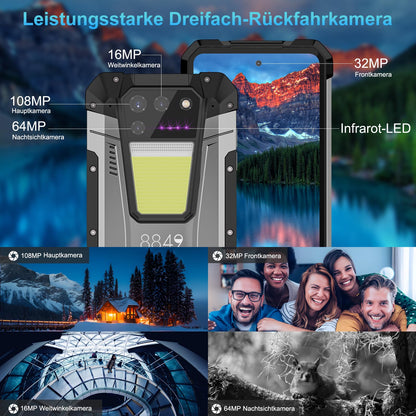 Tank 2 Outdoor Dual SIM Smartphone with Projector &amp; Night Vision (24GB RAM+512GB Storage, 15500mAh)
