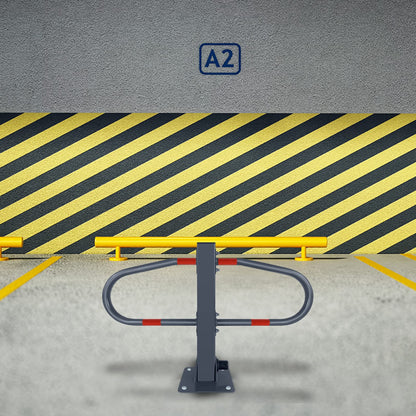 FIVMEN Verzinktes Parkplatzsperre | Klappbar mit Schlüsseln und Reflektierende Aufkleber