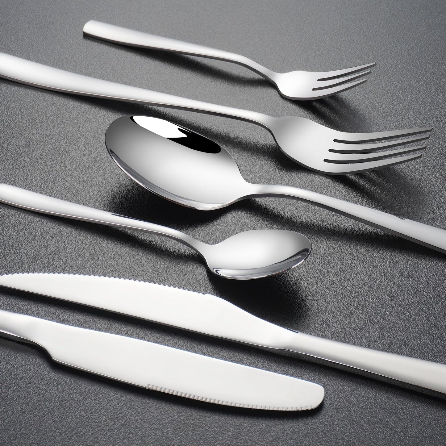 Deleca Edelstahl Besteckset für 12-Personen (72-teilig): Spülmaschinenfest, Silber-Tafelbesteck für Haus