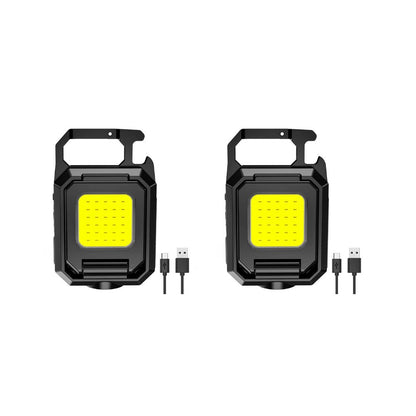 COB Keychain Triple-LED Flashlight Ultra Version | 6-in-1 Multifunctional: USB Rechargeable